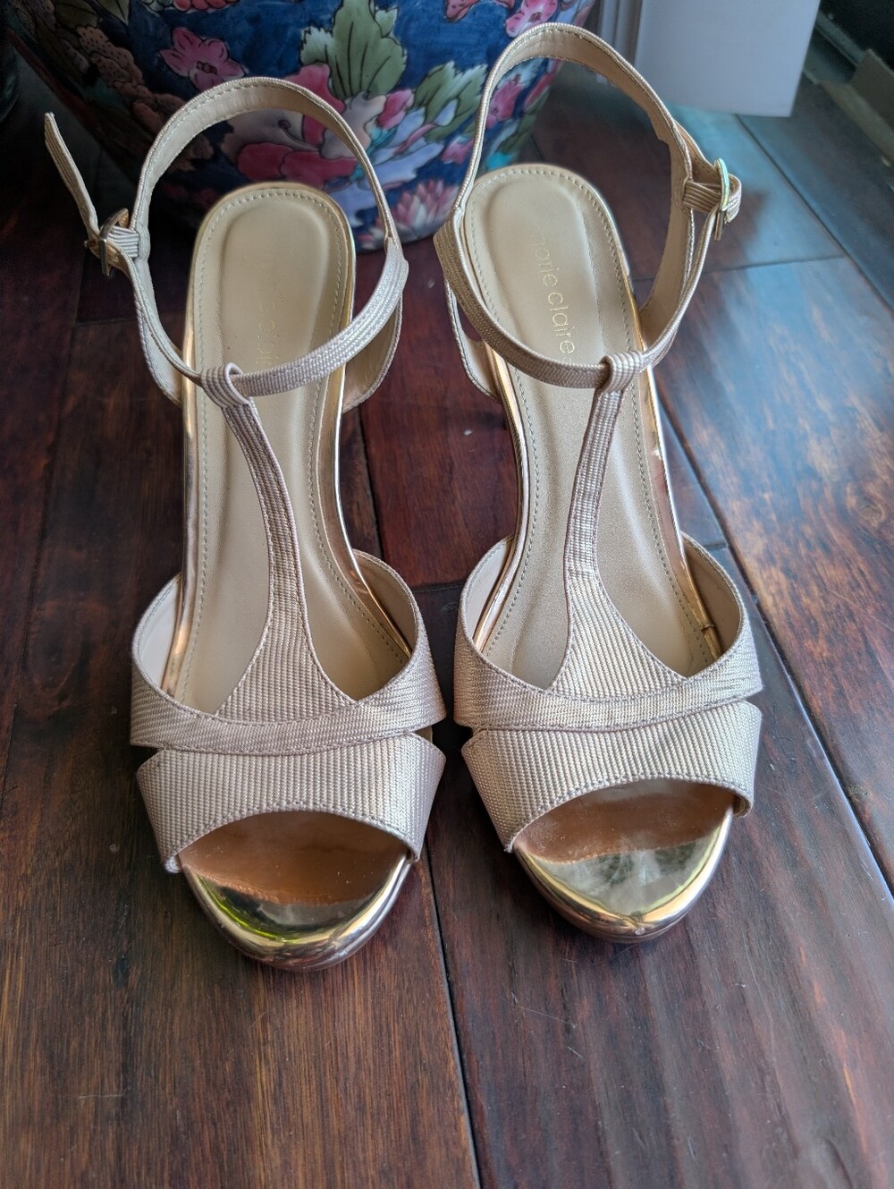 Marie Claire Women's Copper/ Bronze Slingback Heeled Sandals Size 7.5- 8